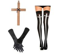 Ensemble de jeu de rôle missionnaire pour la fête des saints - Costume d'Halloween pour adultes (noir, taille unique)