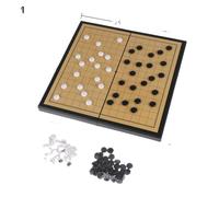 Ensemble de Jeu de société avec Grand Panneau de Voyage Pliant et Pierres en Plastique magnétiques Jeux Weiqi de stratégie