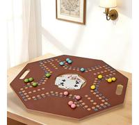 Ensemble de jeu de société classique Tick-Tock, jeu de cartes - plateau en bois fait main, comprend des billes et des cartes à jouer. Jeu de stratégie portable classique, convient pour 2-4 joueurs, je