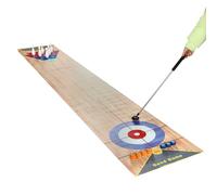Ensemble de jeu de table 3 en 1 Shuffleboard Bowling Curling - Tapis de terrain de jeu portable en tissu - Jeu familial facile à installer pour la maison, les fêtes et le bureau