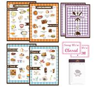 Ensemble de jeu de table pour restaurant, 1 bloc-reçu, 2 serveuses double face, accessoires de jeu de rôle pour filles et garçons, fête, apprentissage, cadeau d'anniversaire