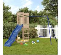 Ensemble de jeu d'extérieur en bois - vidaXL - Bois de pin massif - 242x335x207 cm - Toboggan ondulé - Balançoire simple