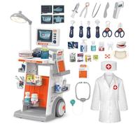 Ensemble de Jeu médical pour Enfants, 32 Jouets médicaux avec Fonction Son et lumière de Chariot médical, Jeux de Dentiste, thermomètre stéthoscope, Cadeaux pour garçons et Filles