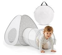 Tente tunnel enfant pop-up 2 en 1 tipi triangle labyrinthe dim 170x80cm gris