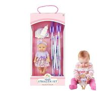 Ensemble de Jeu pour Poussette de - Ensmble d'accessoires de poupé de 10 Pouces, ensmble de Landau en Caoutchouc pour poupes | Enseemble de Jeu de , enseemble de Jouets de Poussette réa