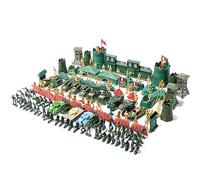 Ensemble de Jeu Soldat Militaire, 150pcs Armée Figurines Soldats et Soldat, Char, Avion, Tour et Accessoires Militaires, Jouet Modèle Soldat Armée en Plastique, Jouets militaires Cadeau Enfants