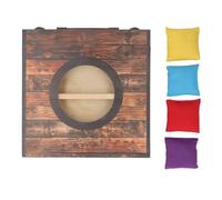 Ensemble de Jeux Cornhole, Bois, Jambes Pliables, Finition de l'eau - Support Stable, Rayures, Portable pour Les fêtes en Plein air et Le Plaisir de l'arrière-Cour (Type 2)