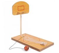Ensemble de jeux de basket-ball 9,3 x 9,3 x 4,7 pouces en bois, mini jeu de basket-ball sûr, jeux de bureau créatifs et amusants pour la nouveauté, soulagement du stress, interaction parent-enfant, jo