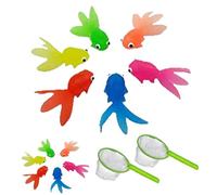 Ensemble de jeux de pêche pour enfants, 14 pièces, jouets bain, jeux piscine pour baignoire, douche, eau, plage, filets pêche pour enfants, poisson en plastique, jouet bain pour bébé