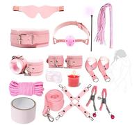 Ensemble de Jeux de rôle en Cuir Rose (14 pièces), adapté aux fêtes et aux Performances sur scène