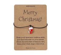 Ensemble de jolis bracelets de Noël empilables en corde réglable pour femmes et hommes - Rose - Demoiselle d'honneur, taille unique, Zinc, Pas de gemme