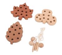 Ensemble de Jouets à Feuilles à Enfiler, Jouets éducatifs à Enfiler avec Différentes Façons de, capacité D'entraînement, Bois de Hêtre, pour Améliorer la Relation Parent-Enfant