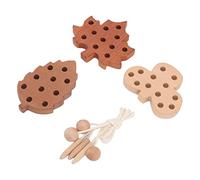 Ensemble de Jouets à Feuilles de Filetage épaissies, Kit éducatif en Bois pour Enfants, Communication Parentale, Bois de Hêtre Sapele, Matériau de Poire Rouge