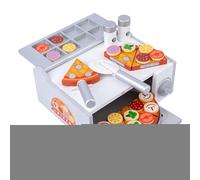 Ensemble de Jouets à Pizza en Bois pour | Jeu éducatif de Coordination Main et rôle Play - Jeux de Nourriture à Pizza pour Jeu de Simulation - pour garçons et Filles de 3 Ans et Plus à Noël et