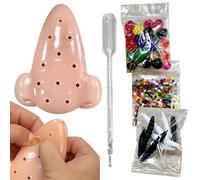 Ensemble de Jouets à Popping Pimple, Jouet de Bouton de Nez drôle avec des Compressions à Perles Molles et pincettes, TPE Flexible Reutilisable Stress Relief Toy Set for Kids Adults Gift.