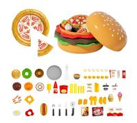 Ensemble de Jouets Alimentaires pour - Kit sensoriel éducatif de Jeu de Simulation de Hamburger, Construction sûre et Durable, Conception de Jeu de rôle engageante | École à la Maison, Salle d