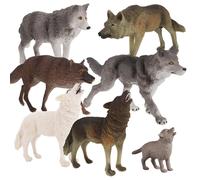 Ensemble De Jouets Animaux Safari, 7 Pièces, Animaux De La Jungle, Loup Sauvage Réaliste, Cadeaux De Fête Pour Garçons Et Filles