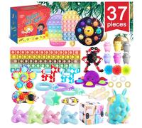 Ensemble De Jouets Anti-Stress, 37 Pièces, Joyeux Nouvel An, Compte À Rebours, Calendrier De L'Avent, Arc-En-Ciel, Bulle Push, Jouets Sensoriels Anti-Stress