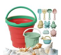 Ensemble de jouets avec sable - Kit seau pliable de 7,87 pouces | Outils de jeu de plage ABS - Bouilloire avec pelle à moule de 13 pièces | Jouet portable pour châteaux de sabb