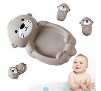 Ensemble de jouets de bain loutre 3 pièces avec 1 mère et 3 bébés loutres, jouets baignoire en caoutchouc flottants empilables mignons pour les tout-petits, plaisir du bain facile à nettoyer
