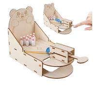 Ensemble de jouets de bowling en bois | Découverte scientifique amusante | Jeu de table de bowling pour faciliter la communication émotionnelle, les enfants de plus de 7 ans, les familles