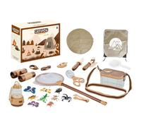 Ensemble de jouets de camping Pretend Play - Outils de cuisine d'équipement de camp en plein air, rangement portable avec de faux ustensiles de pique-nique en toute sécurité | Ensemble de jouets pour