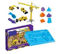 Ensemble De Jouets De Construction en Sable - Ensemble De Jeu Interactif De Construction D'espace, Voitures Jouets Assorties, Moules D'outils À Main avec Options Créatives De Mise en Forme du Sable |