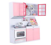 Ensemble de Jouets de Cuisine, Four à Gaz, Micro-ondes, évier, Armoires avec Conception Sonore et Lumineuse pour Enfants