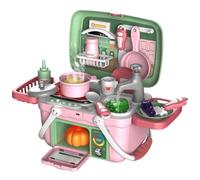 Ensemble de jouets de cuisine pour enfants, 30 pièces, valise de cuisine Portable, jeu de simulation de pulvérisation d'eau électrique