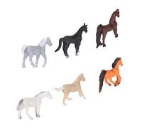Ensemble de Jouets de Figurines de Cheval Colorées, 6 Figurines de Chevaux Mignonnes pour Faire Semblant de, Interaction Parents-Enfants et Développement Intellectuel, Excellent Cadeau