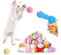Ensemble de jouets de lancement interactif pour chat, comprenant un lanceur et 20/50 balles de duvet. Convient pour les chats d'intérieur, c'est un jouet sportif pour chat qui favorise l'amour et la c