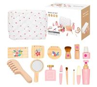 Ensemble de Jouets de Maquillage en Bois, kit de Maquillage Mignon | Ensemble de Jouets de pour Faire Semblant de Jouer en Toute sécurité - Faire Semblant de Jouer à des de Salon de