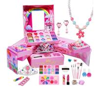 Ensemble de jouets de maquillage pour, kit de démarrage de maquillage réel pour, Faire semblant de jouer à un faux ensemble de maquillage sans danger pour les petites filles, Jeux de princesse pour
