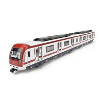 Ensemble de jouets de métro, ensemble de voiture jouet alliage City Rail métro, voiture modèle jouet jouer, modèle de train pour les enfants libérer le plaisir de l'exploration de la ville (rouge)