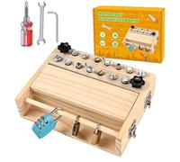 Ensemble De Jouets De Motricité Fine - Tournevis En Bois De 20 X 15 Cm, Kit De Construction De 16 Pièces, Jeu D'apprentissage Éducatif, Jouets Préscolaires Pour Garçons Et Filles De 3 À 5 Ans, Compéte