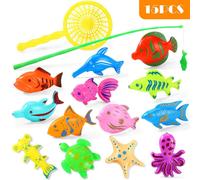 Ensemble De Jouets De Pêche Magnétiques Pour Enfants, 15 À 68 Pièces, Ensemble De Jouets D'eau Pour Bébés Avec Canne À Pêche Magnétique De Piscine Gonflable, Jouets Classiques Pour Enfants, Cadeaux