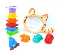 Ensemble De Jouets De Pêche Pour Bébé, 11 Pièces, Bain-Douche, Son De Pression Flottant, Mignon, Animal