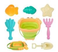 Ensemble de jouets de plage - Enfants Plaisir de plage avec des formes d'animaux marins et une pelle à sable | Le sac de rangement en maille était une fille qui a creusé l'empilage pour un