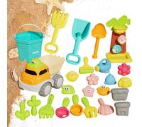 Ensemble de jouets de plage - Ensemble de jeu seau à sable 28 pièces, moules d'animaux marins Collection de bacs à sable extérieur portables Équipement de jeu aquatique | Pour les tout-petits de 3 à 4