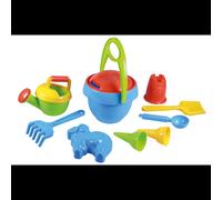 Ensemble de Jouets de Plage Lena 05420 : 10 Pièces Multicolores, Âge Recommandé 1 an+, Seau 21cm, Pelle, Râteau, 2 Moules, Passoire, Fabrication Tchèque.
