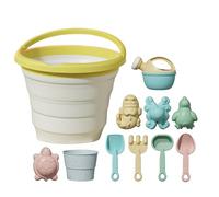 Ensemble de Jouets de Plage pour de 11 pièces - Seau Pliant des Fruits, Pelle de Sable, râteau et moules de Sable | Seau Pliable et kit de creusement extérieur pour Le Camping, Le Bord de mer,