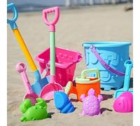 Ensemble de jouets de plage pour enfants, jouets de bac à sable comprenant un seau, une pelle, un râteau à sable, des jouets de tamis à sable, un kit de construction de château de sable, des jouets po