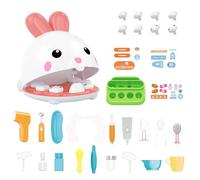 Ensemble De Jouets De Simulation Dentaire-Dentition Modèle Lapin, Équipement De Jeu De Traitement Médical pour | Attribut De Composition D'outils Dentaires Éducatifs Créatifs, Peut Être Utilis
