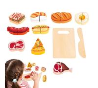 Ensemble de jouets de tranchage des fruits - Jeu de nourriture en bois de prétendent | Ensemble de jeu de coupe éducative pour les tout-petits afin de stimuler la créativité et le développement de la