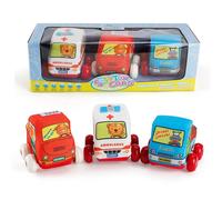 Ensemble De Jouets De Voiture À Tirer, 3 Pièces, Voiture De Police, Ambulance, Tissu Éducatif Précoce, Voiture Douce, Jouets Pour Bébé, Cadeau Pour Enfant