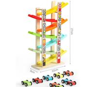 Ensemble De Jouets De Voiture De Course De Rampe En Bois Pour Bébé,Jouets Montessori,Jeu De Glissière D'inertie,Course De Caboteur,Cadeaux Pour Enfants,4/7 - Type 7 Track