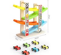 Ensemble De Jouets De Voiture De Course De Rampe En Bois Pour Bébé,Jouets Montessori,Jeu De Glissière D'inertie,Course De Caboteur,Cadeaux Pour Enfants,4/7 - Type 4 Track