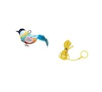 Ensemble de jouets d'interaction pour chats avec son électronique en forme d'oiseau et de menthe à plumes pour exercices d'intérieur