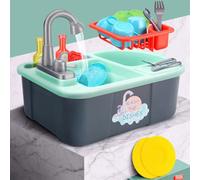 Ensemble De Jouets Éducatifs Pour Enfants, Jeu De Simulation De Lavage De La Vaisselle Avec Sortie D'Eau Automatique