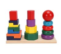 Ensemble de Jouets Empilables de de Formes pour Le Développement de L'apprentissage Précoce - Blocs en Bois Colorés Multifonctionnels Idéaux pour Le Jeu des Tout-Petits - 16 Pièces